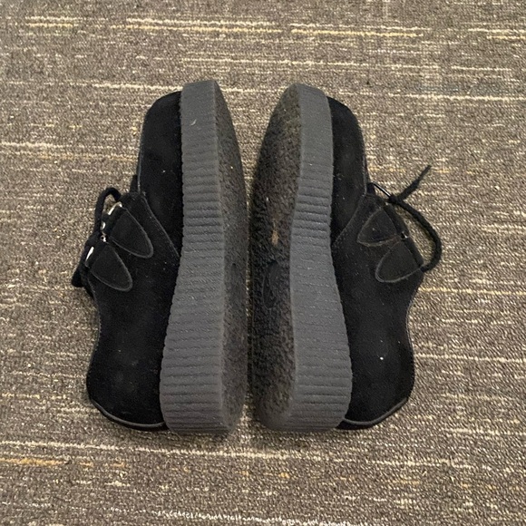 Black Suede Platform Shoes Creepers Women’s Size 5 Punk Gothic - Picture 5 of 7